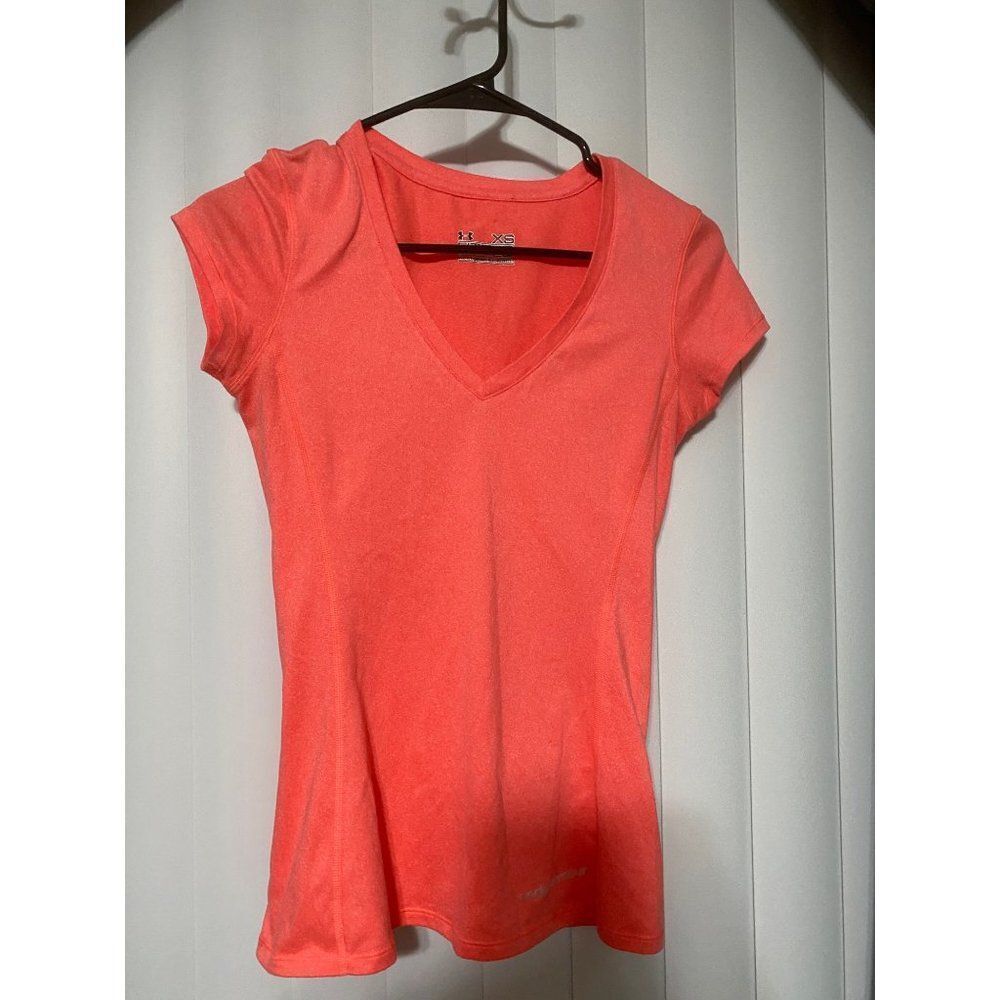 Under Armour neon orange t-shirt , fitted - Picture 1 of 5